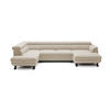 ECKSCHLAFSOFA Raven XL, Verstellbaren Kopfstützen, Bettkasten, Großes Sofa 334x198x162cm Linke, Perle - Perlmutt, Holz/Textil (198/334cm) - DomoHome