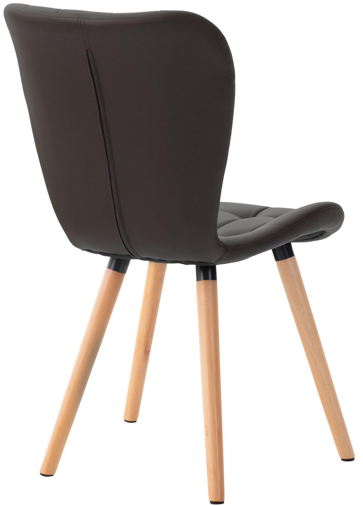 STUHL Lederlook braun - Eukalyptusholzfarben/Braun, Holz/Textil (50/88/63cm) - CLP