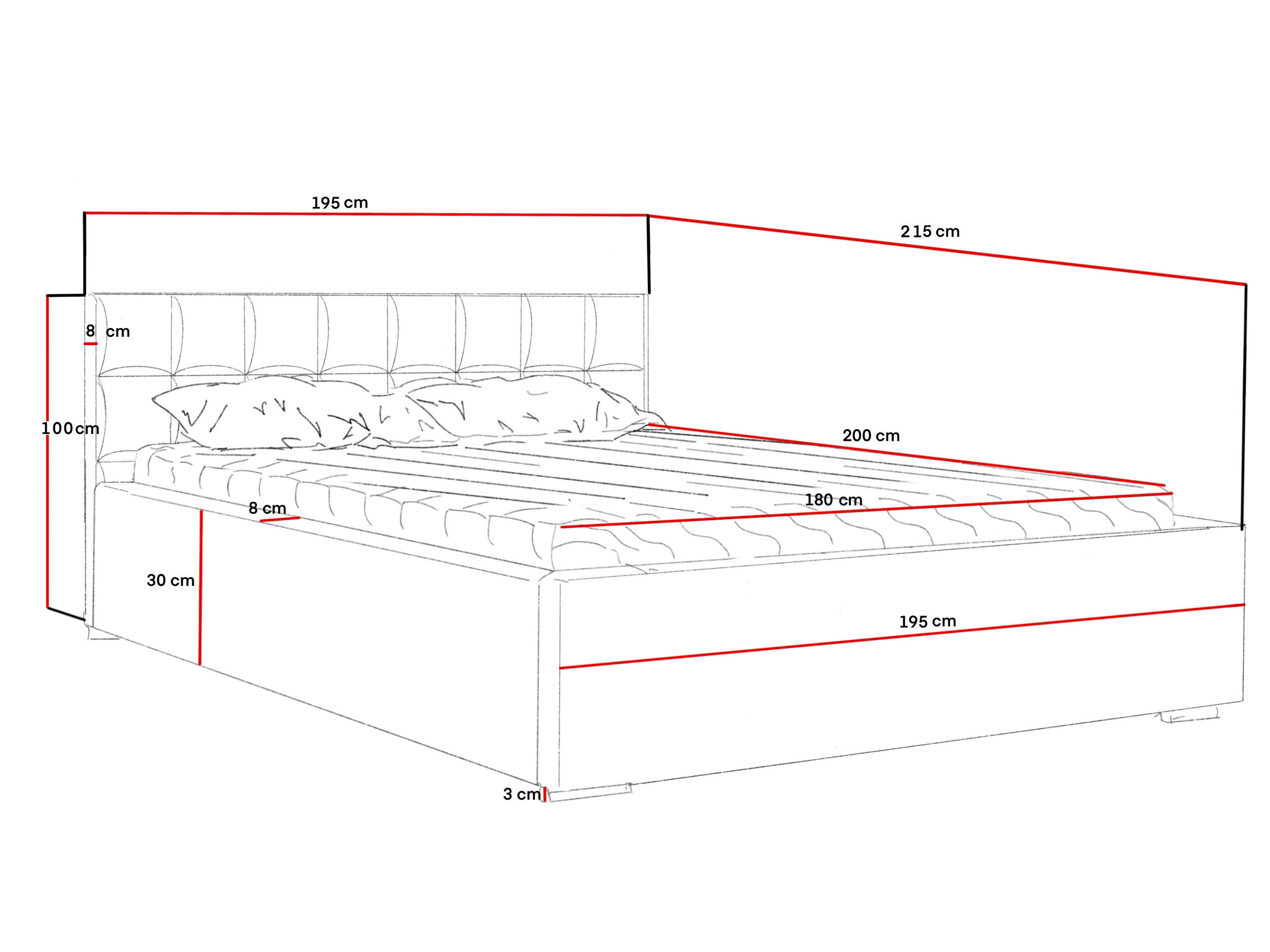 Thumbnail - Marpur Polsterbett, Grau, Textil, 180x200 cm, Oeko-Tex® Standard 100, Schlafzimmer, Betten, Polsterbetten