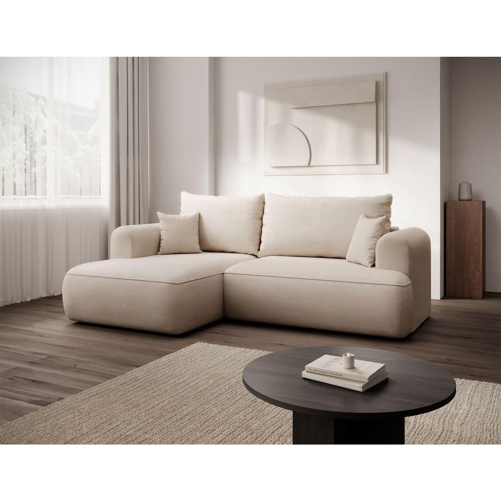 Thumbnail - Selsey Eckschlafsofa, Creme, Textil, 4-Sitzer, Ottomane links,L-Form, 238x156 cm, Wohnzimmer, Sofas & Couches, Wohnlands...