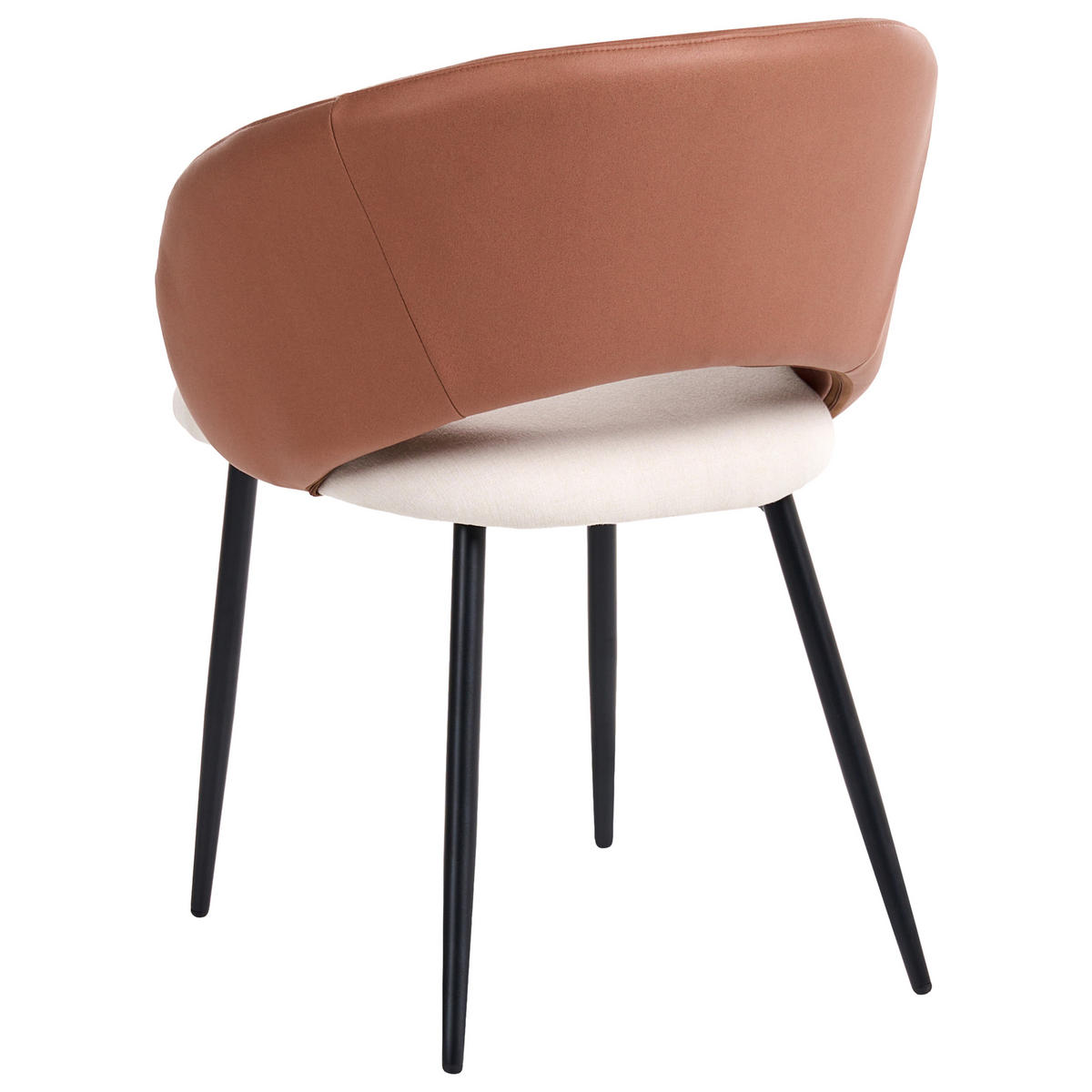 STUHL 2er-Set Stoff Goldbraun Walla - Beige/Schwarz, Textil (58/77/56cm) - Beliani
