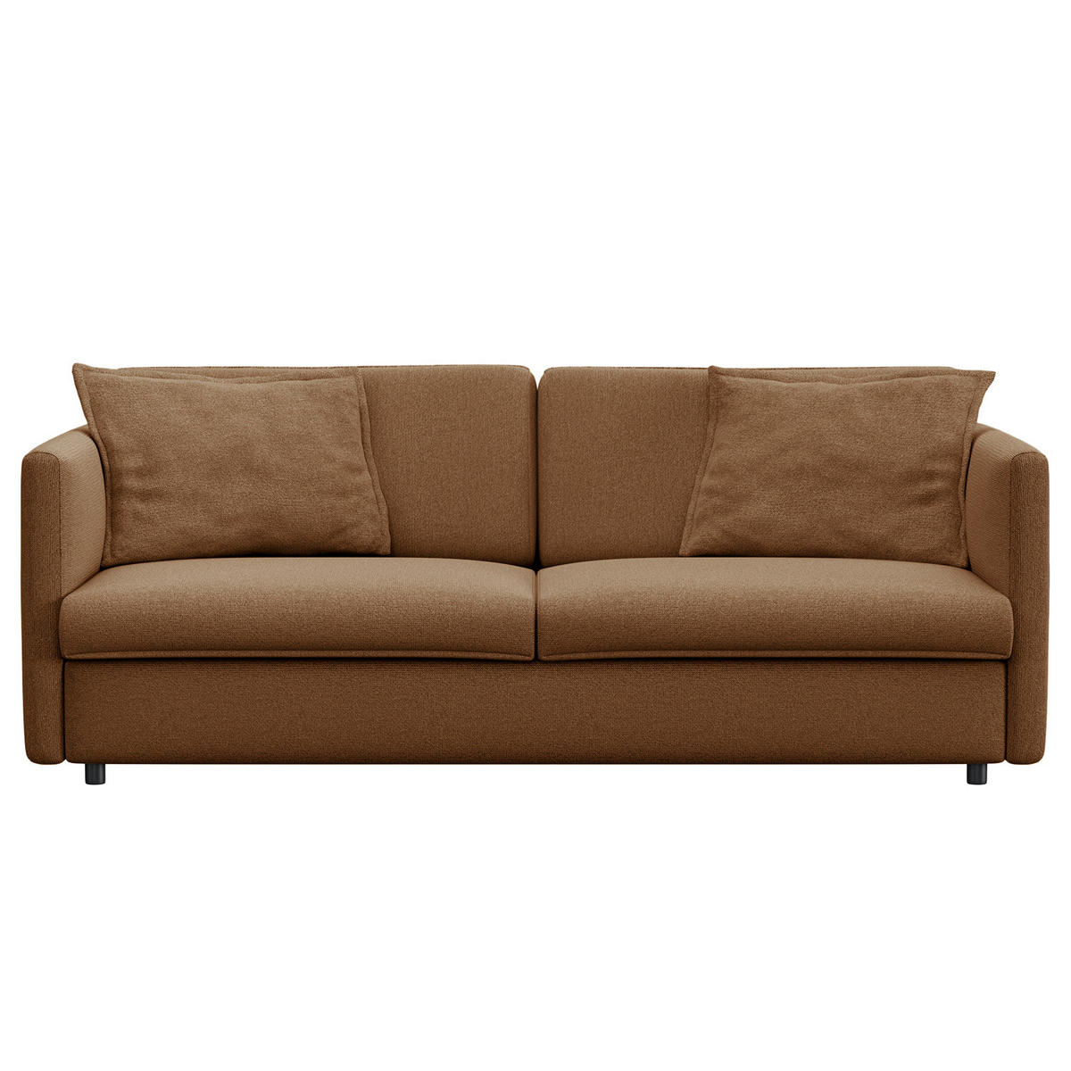 3-SITZER SOFA - Schwarz/Haselnussfarben, Kunststoff/Textil (219/84/117cm) - home24