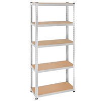 SCHWERLASTREGAL ,schnelle Montage,silber - Silberfarben, Metall (75/180/30cm) - tectake