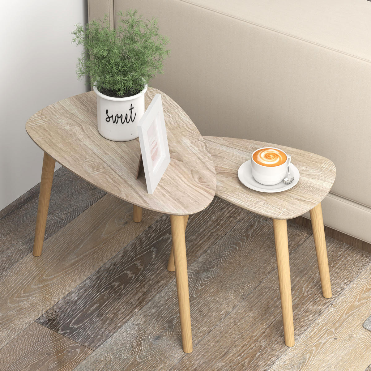 COUCHTISCH DE-15771 skandinavisches Design Naturholz - Naturfarben, Holzwerkstoff (59.5/39.5/45cm) - ComfortXL