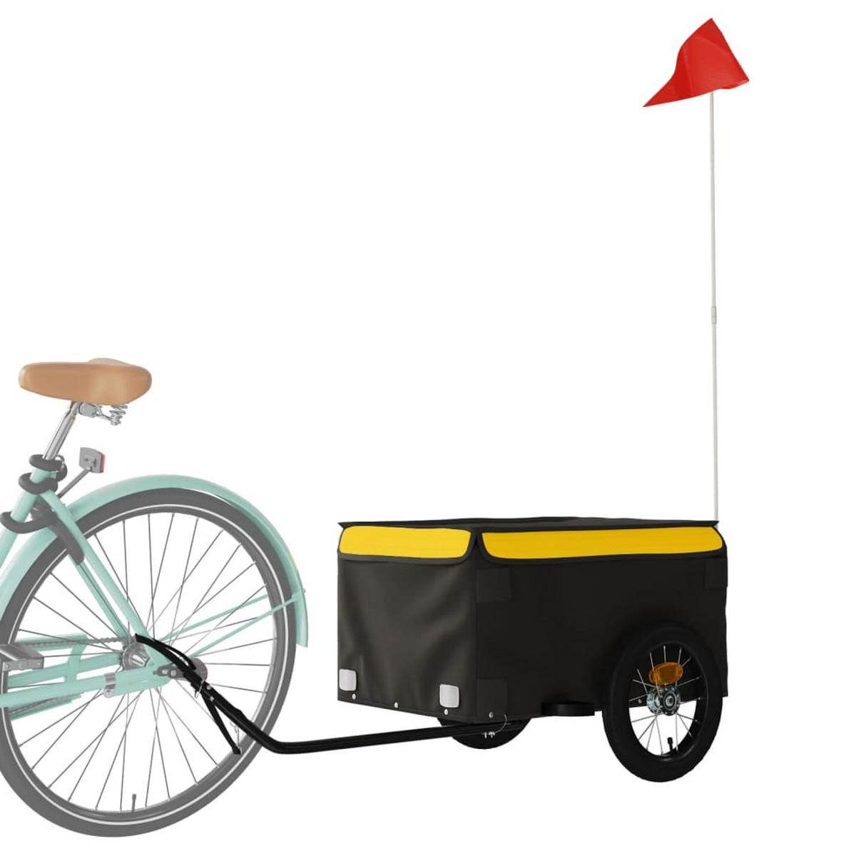 FAHRRADANHÄNGER Schwarz Und Gelb 30 Kg Eisen - Gelb, Metall (54/44/120cm) - vidaXL