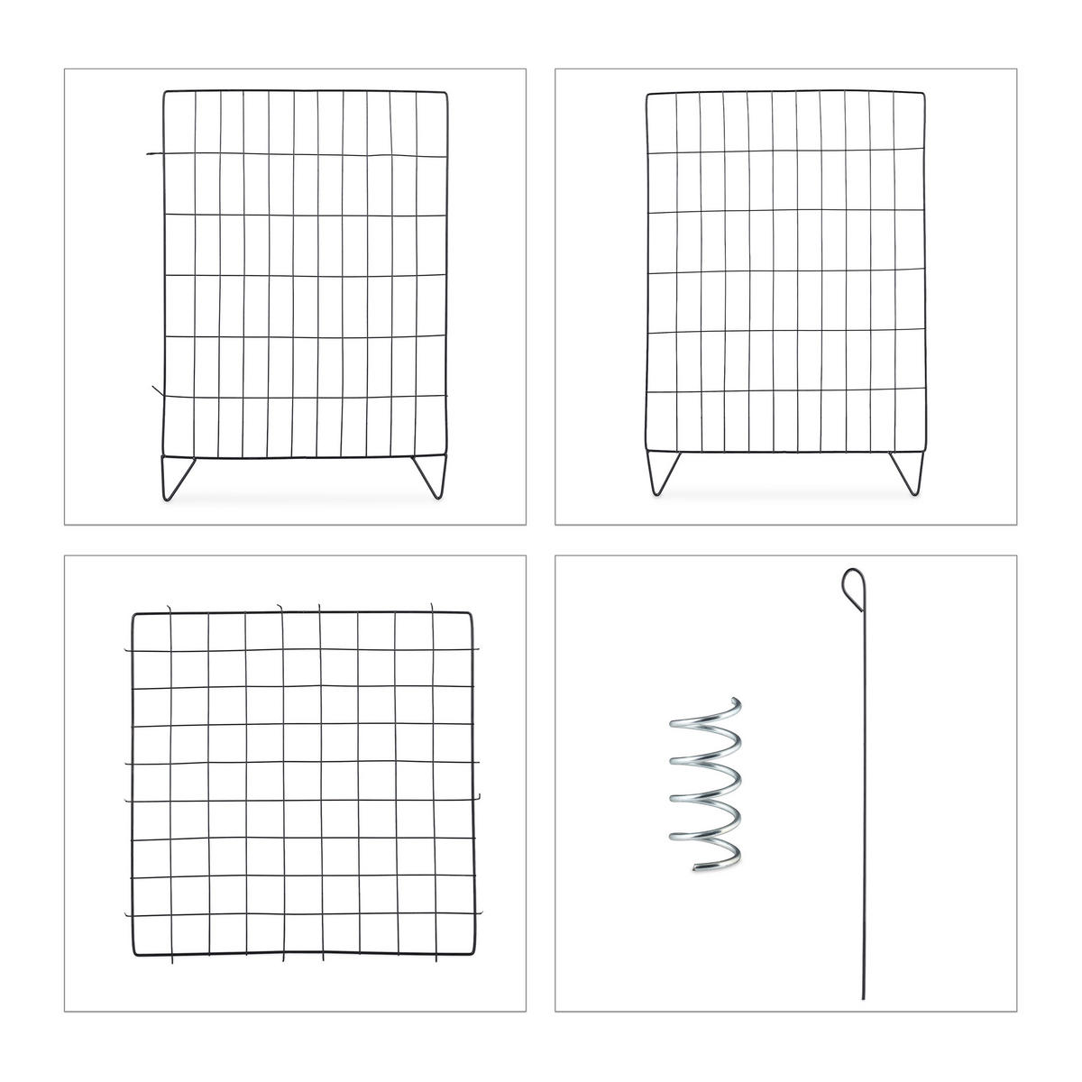 KOMPOSTER Schwarz Stahl 2er-Set mit Bodengitter 120 L - Schwarz, Metall (46/68/46cm) - Relaxdays