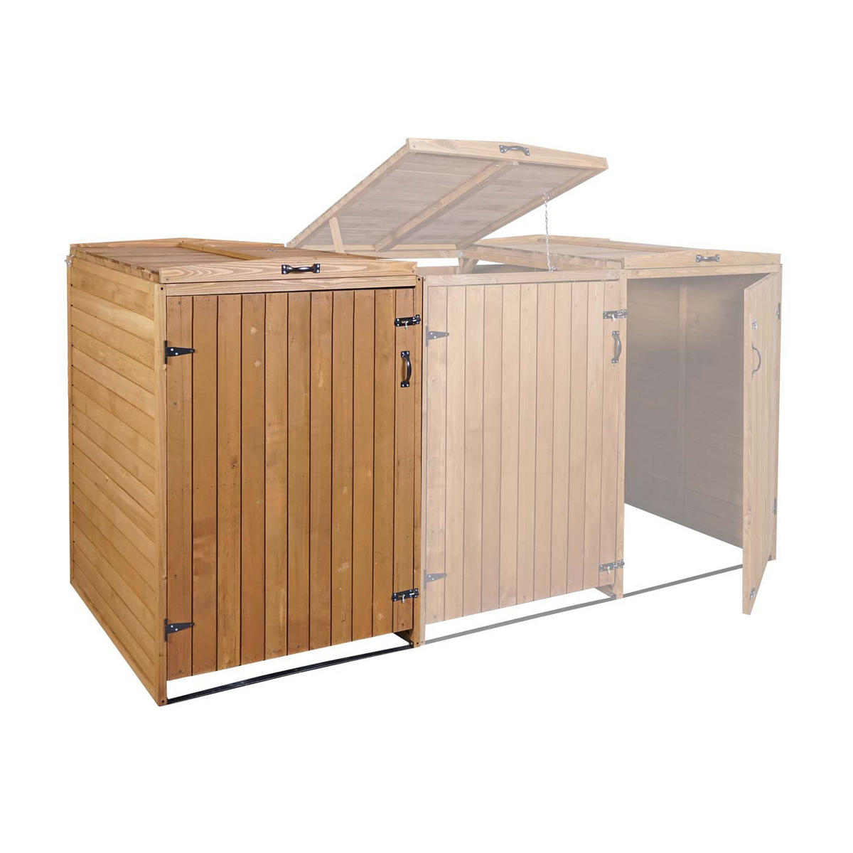1ER-/2ER-MÜLLTONNENVERKLEIDUNG Braun - Braun, Holz (79/126/98cm) - MCW