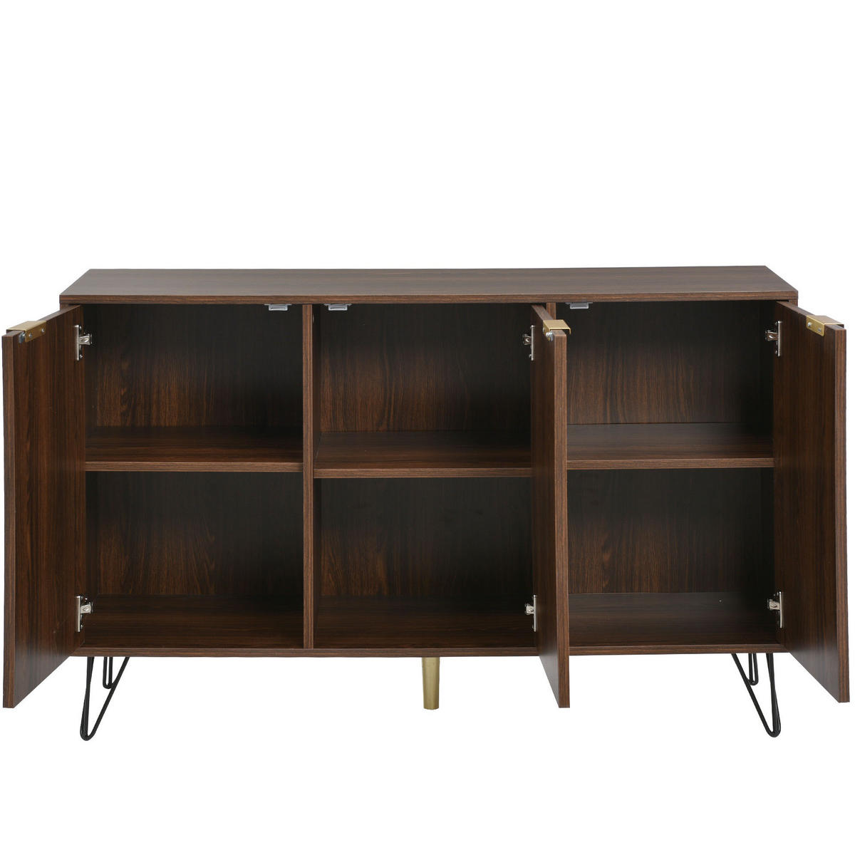 SIDEBOARD 120/38/76,5 cm Natur/Schwarz aus Holzwerkstoff mit 3 Türen - Naturfarben, Holzwerkstoff (120/76.5/38cm) - OKWISH