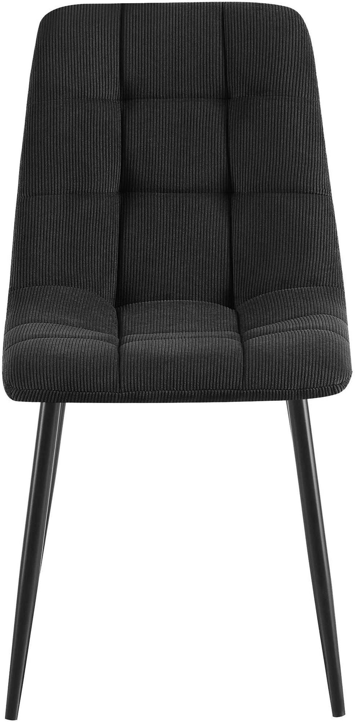 ESSZIMMERSTÜHLE Antibes 2er Set 84x45x55 cm schwarz - Schwarz, Textil (45/84/55cm) - furnicato
