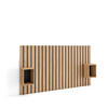 KOPFTEIL mit Nachttisch, für Bettbreite 120 - 140cm Bett, eiche, 196/3/107cm - Eichefarben, Holzwerkstoff (196/107/3cm) - Skraut Home
