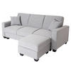 SOFA MIT OTTOMANE Hellgrau - Hellgrau, Textil (217/145cm) - MCW