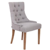 ESSZIMMERSTUHL Aboli Stoff, antik-hell Grau - Hellbraun/Grau, Holz/Textil (55/92/58cm) - TPFLiving