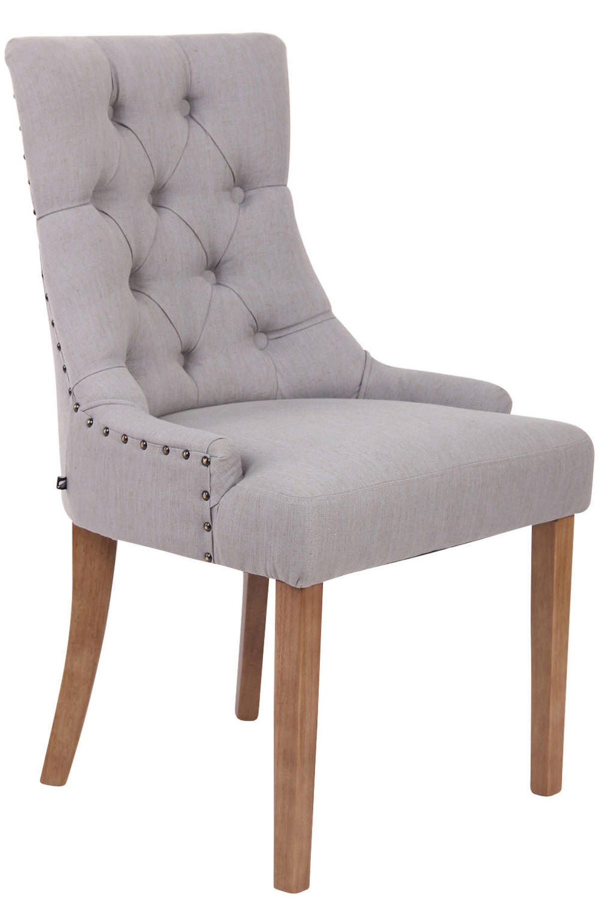 ESSZIMMERSTUHL Aboli Stoff, antik-hell Grau - Hellbraun/Grau, Holz/Textil (55/92/58cm) - TPFLiving