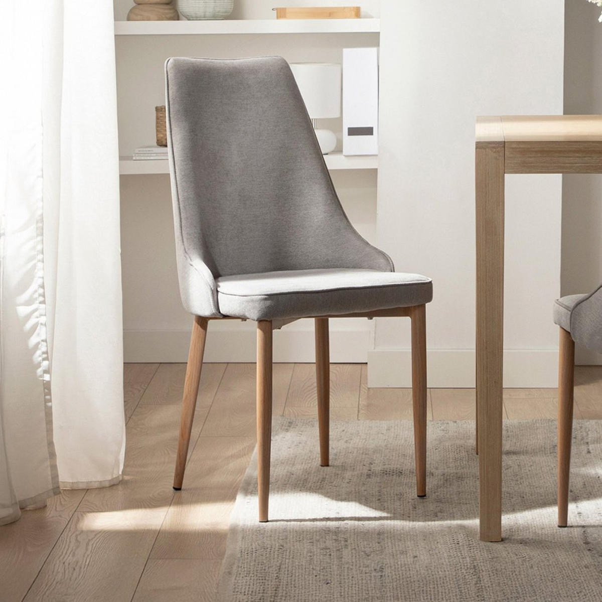 ESSZIMMERSTUHL Agnes Grau 45 cm x 95 cm - Grau, Textil (45/95/65cm) - Klast Home