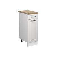 KÜCHENUNTERSCHRANK R-Line Weiß Landhaus 30 cm, AP Eiche - Weiß, Holzwerkstoff (30/81.6/60cm) - Vicco