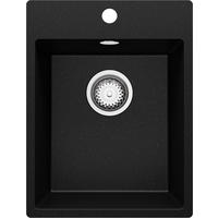 SPÜLBECKEN Riga, 2-er set Schwarz Metallic 38/50 cm 1 Becken + Ablauf-Set ab 40er Unterschrank - Chromfarben/Schwarz Hochglanz, Kunststoff (38/20/50cm) - Primagran