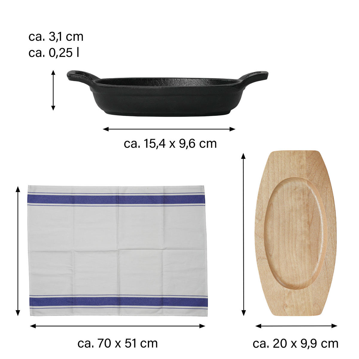 GUSSEISENPFANNE - Schwarz, Metall (14cm) - Stoneline