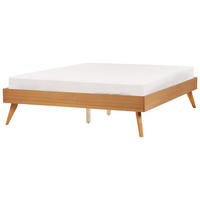 PAT fără tablie 120/200 placă MDF maro deschis Berric - maro/maro deschis, lemn (120/200cm) - Beliani