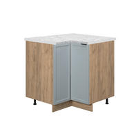 ECKUNTERSCHRANK Fame-Line Hellblau-grau 80.5 cm , AP Marmor - Eichefarben/Blaugrau, Holzwerkstoff (80.5/82/60cm) - Vicco