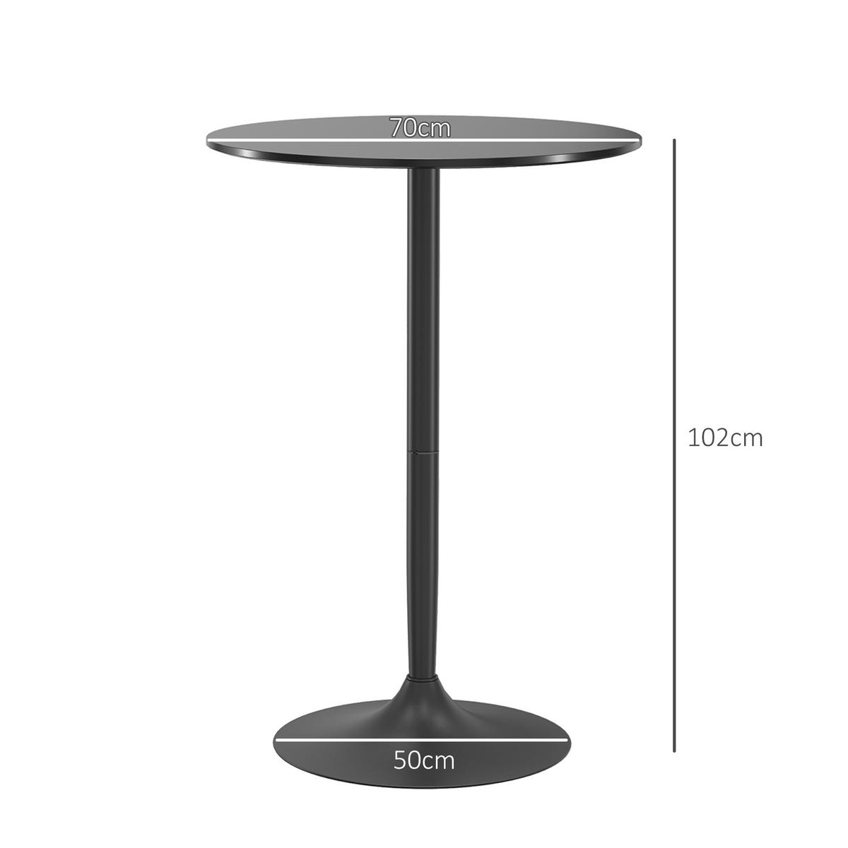 BARTISCH MDF Stahl Schwarz - Schwarz, Holzwerkstoff (70/70/102cm) - HOMCOM