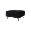 HOCKER Chesterfield Laura Schwarz Samt - Silberfarben/Schwarz, Holz/Textil (80/45/80cm) - S-Style Möbel