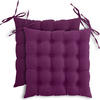 SITZKISSEN 2er Set 16-Punkt beere 40/40 cm mit Steppung und Halte-Bändern - Lila, Textil (40/40/4cm) - wometo