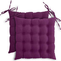 SITZKISSEN 2er Set 16-Punkt beere 40/40 cm mit Steppung und Halte-Bändern - Lila, Textil (40/40/4cm) - wometo