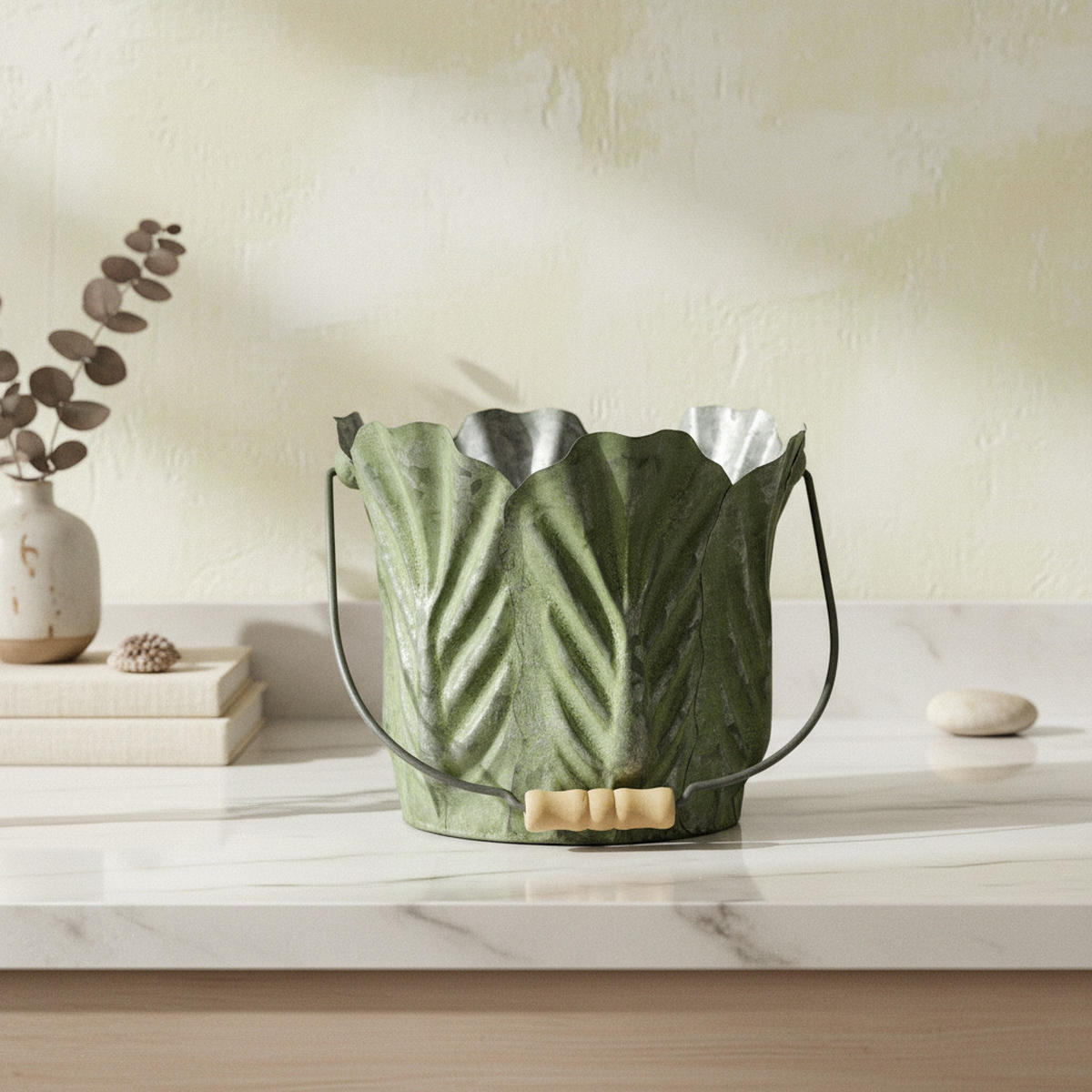 BLUMENTOPF Marina Grün 20/20/17 cm Metall - Grün, Metall (20/17/20cm) - Mondex