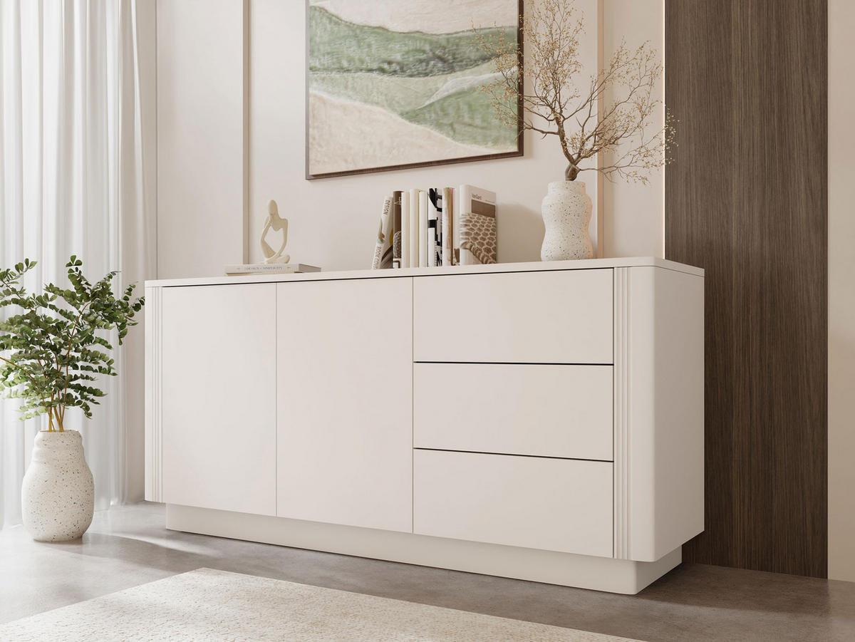 SIDEBOARD Netari 2D3SZ - Sandfarben, Holzwerkstoff (50/69/40cm) - MIRJAN24