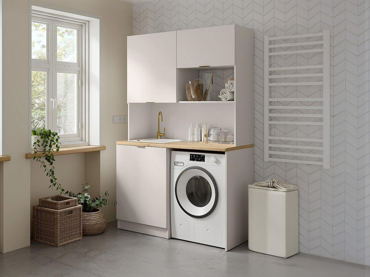 KÜCHENZEILE - 122.5 cm x 60 cm - holz - beige, naturfarben hell Carmeo - Beige/Naturfarben, Holz (122.5/200/60cm) - Vente-Unique