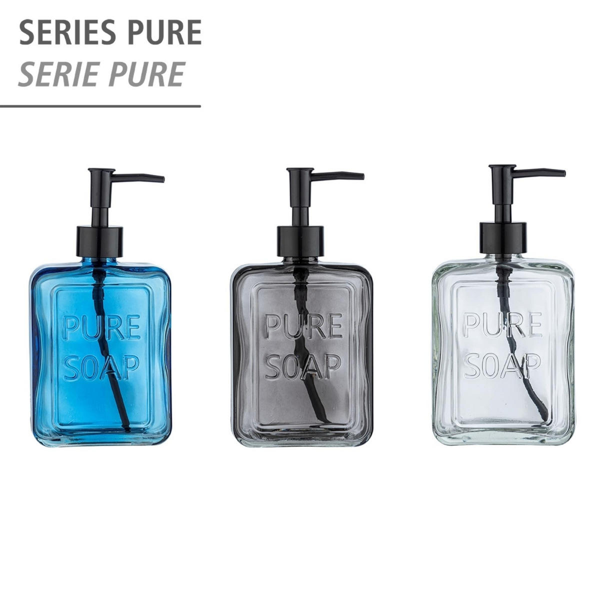 SEIFENSPENDER Glas Pure 550 ml 6/9,5/20 cm - Transparent, Glas (9.5/20/6cm) - Wenko