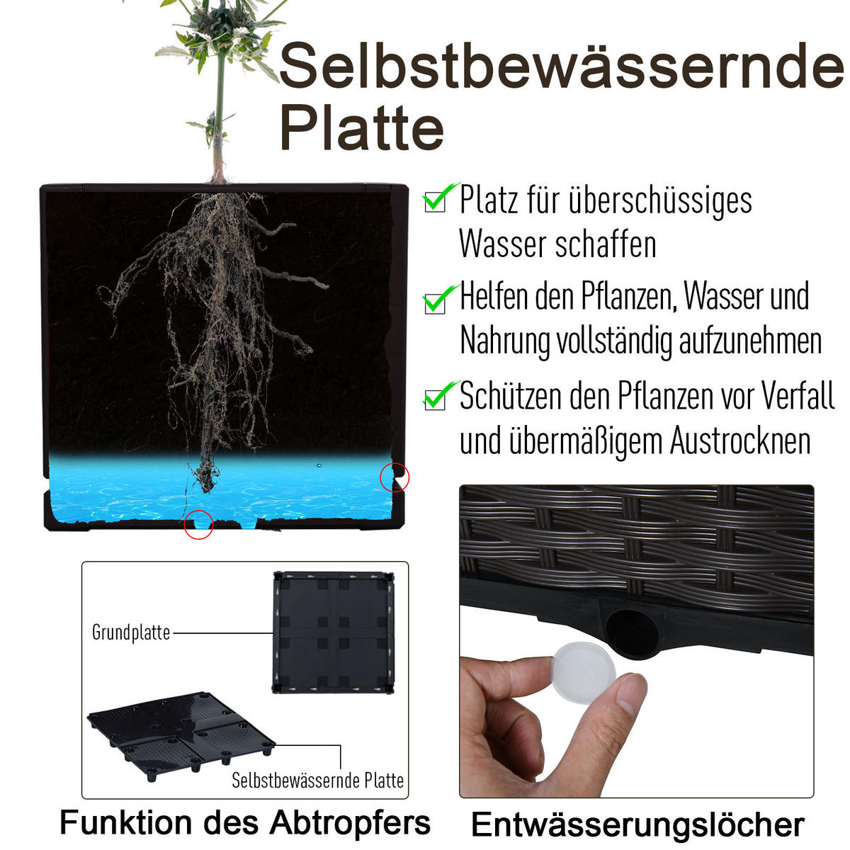 HOCHBEET 2-tlg., Dunkelbraun - Braun, Kunststoff (40/44/40cm) - Outsunny