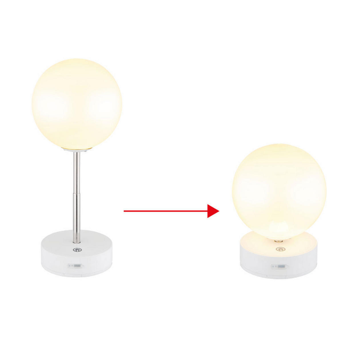 LED TISCHLEUCHTE Grada Weiß - Weiß, Metall (12/12/28cm) - Globo Lighting