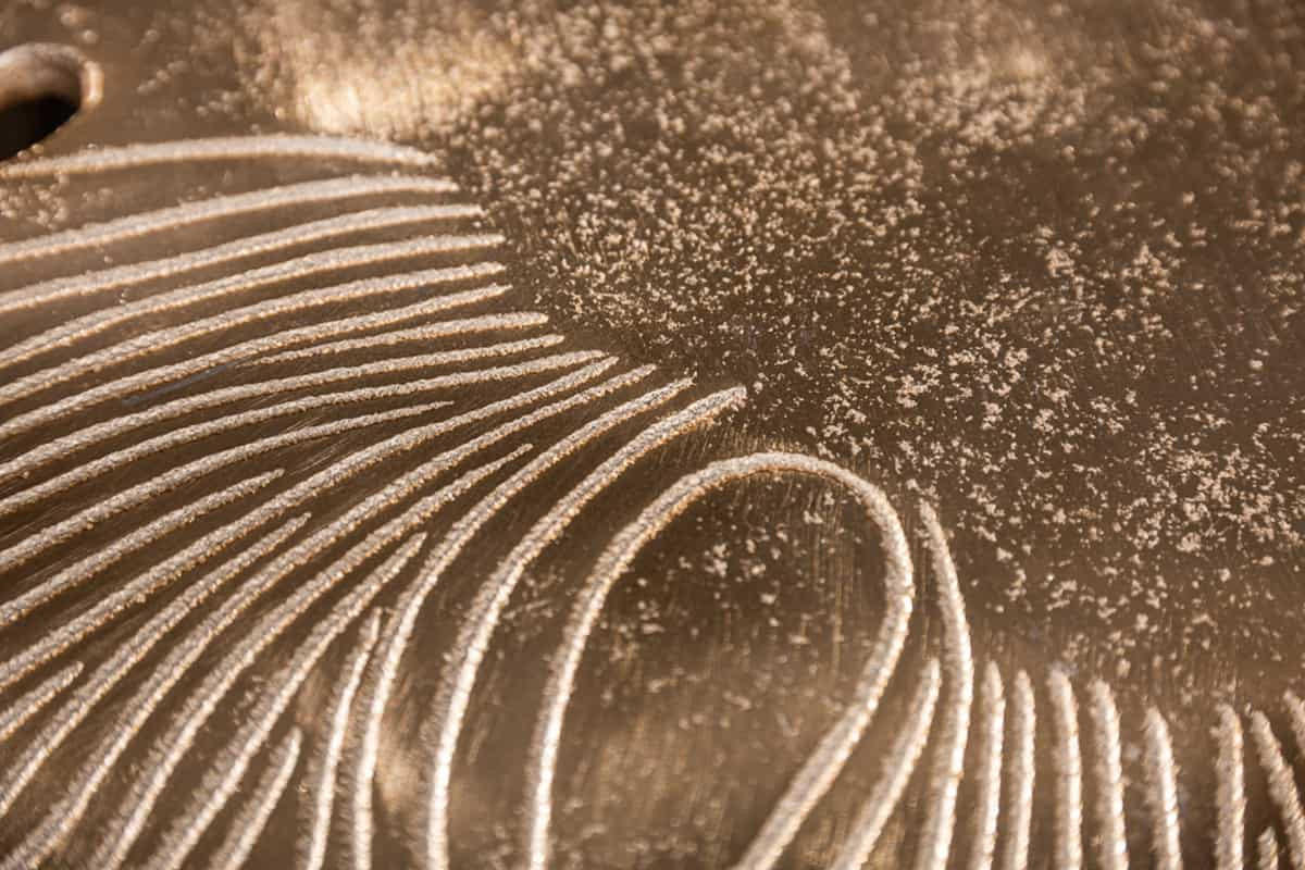 COUCHTISCH ABSTRACT LEAF rechteckig Gold 57cm - Goldfarben/Braun, Metall (50/57/42cm) - riess-ambiente
