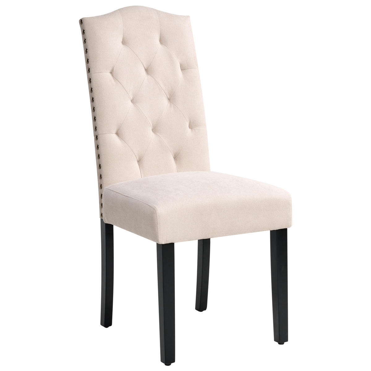 ÉTKEZŐSZÉK 2 darabos Szett Kárpit Bézs Shirley - bézs, textil/fa (46/103/60cm) - Beliani