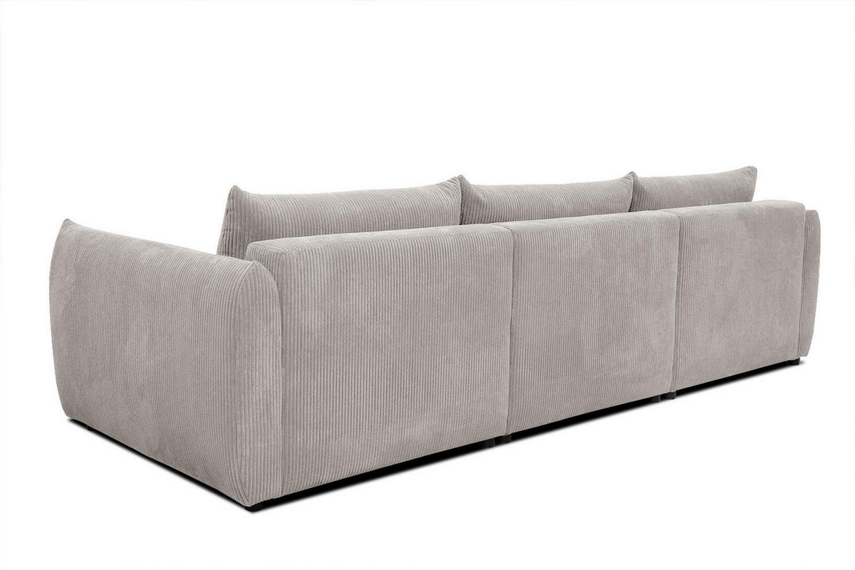 ECKSOFA TAUER 5-Sitzer, weiß - Schwarz/Weiß, Holzwerkstoff/Kunststoff (173/294cm) - Courtois Laville