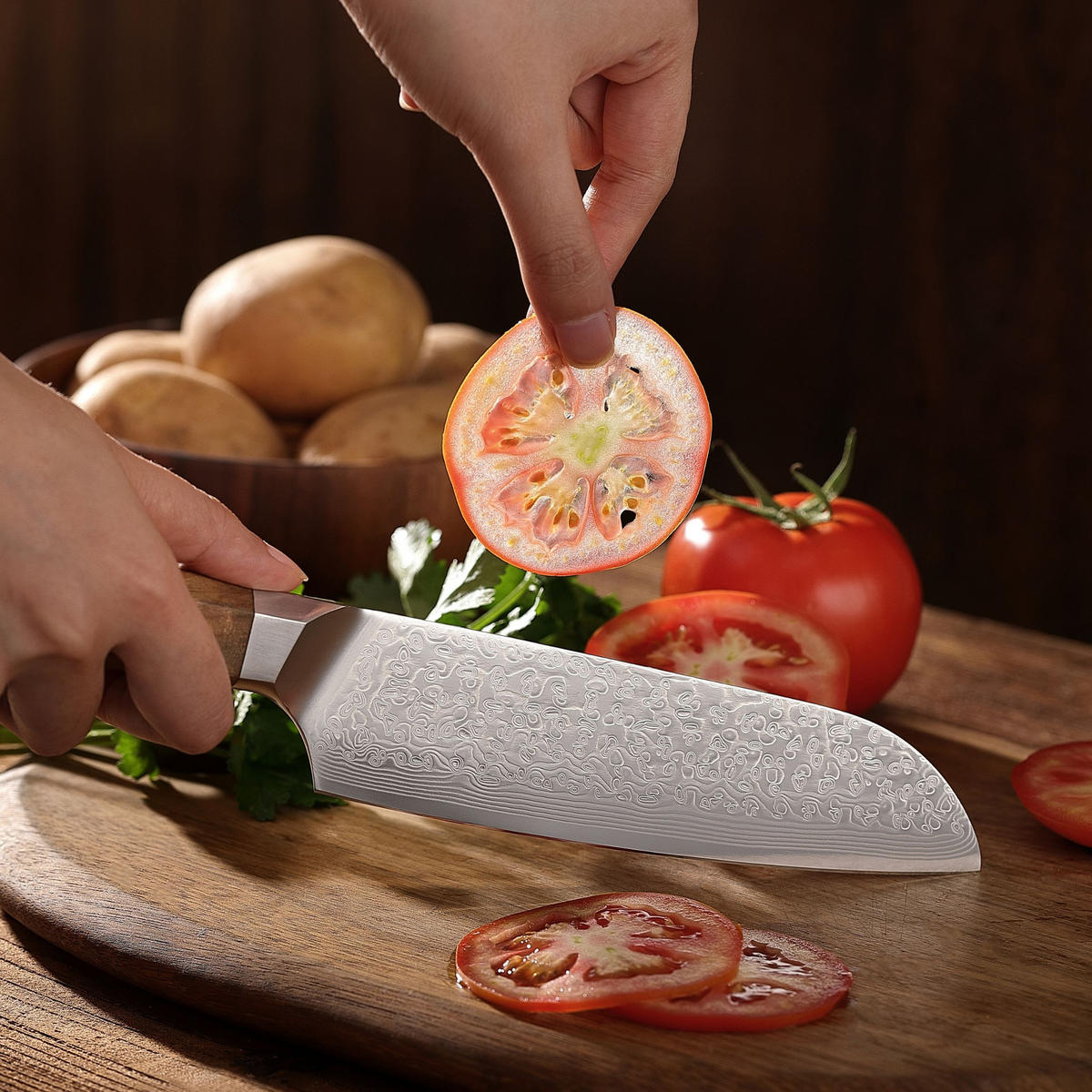 SANTOKUMESSER 18 cm - Braun, Metall (31cm) - Wakoli