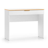 SCHMINKTISCH Viterbo Alpinweiß matt / goldfarben 100 / 40 / 79cm - Goldfarben/Weiß, Holz/Holzwerkstoff (40/100/79cm) - Feldmann-Wohnen
