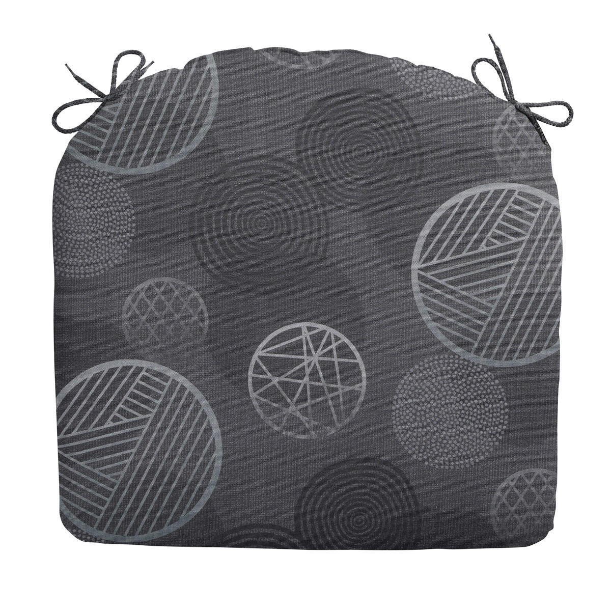 SITZKISSEN Kreis 46/48 cm 4er-Set - Grau, Textil (48/4/46cm) - Madison