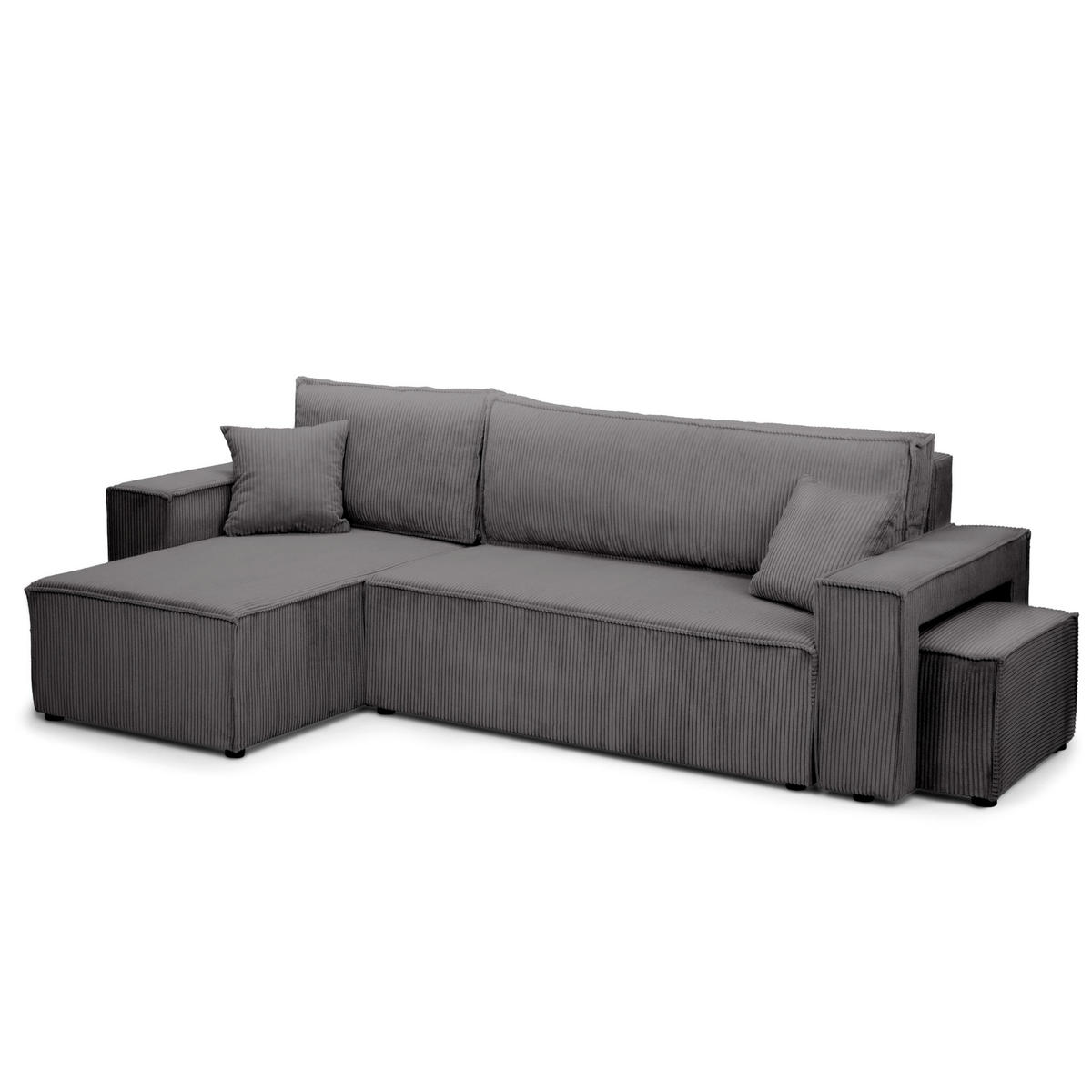 ECKSOFA Klara Braun - Braun, Textil (244/83/142cm) - Pillovely