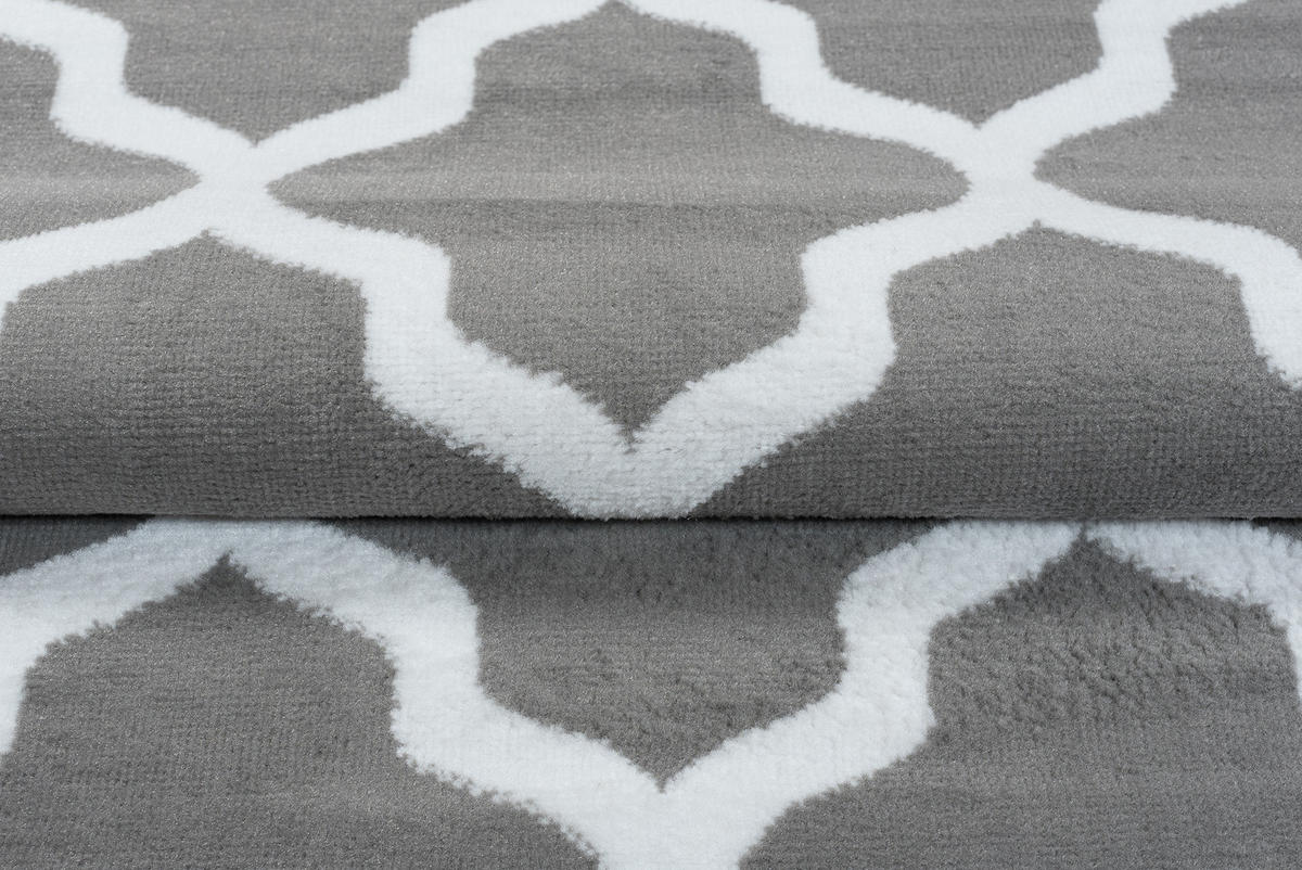 TEPPICH LUXURY Grau Marokkanisch Kleeblatt 180/250 cm - Hellgrau, Textil (180/250cm) - Tapiso