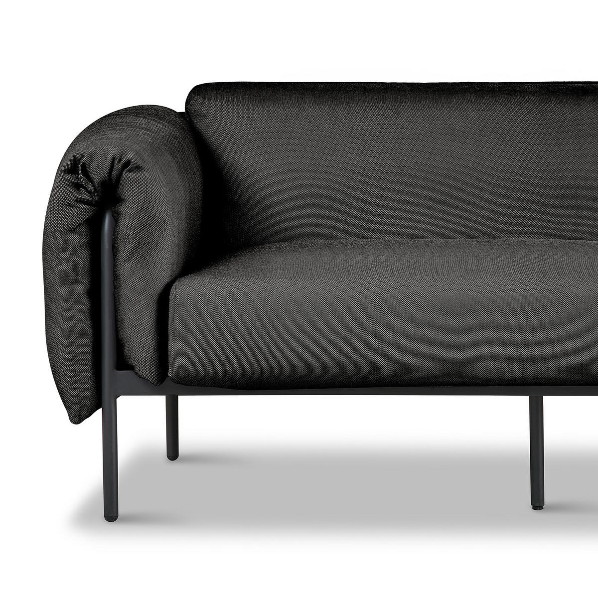 3-SITZER OUTDOOR-SOFA - Schwarz, Textil/Metall (224/70/98cm) - home24