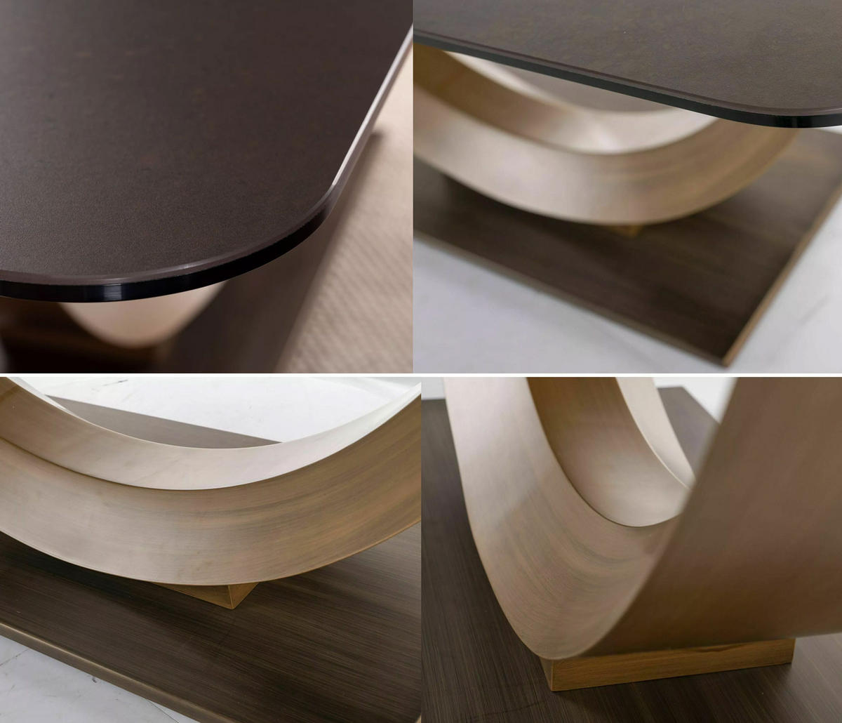 ESSTISCH Wilson Rostfarben / Bronzefarben 180-240 / 100 / 76cm - Schwarz/Bronzefarben, Holz/Keramik (100/240/76cm) - Feldmann-Wohnen