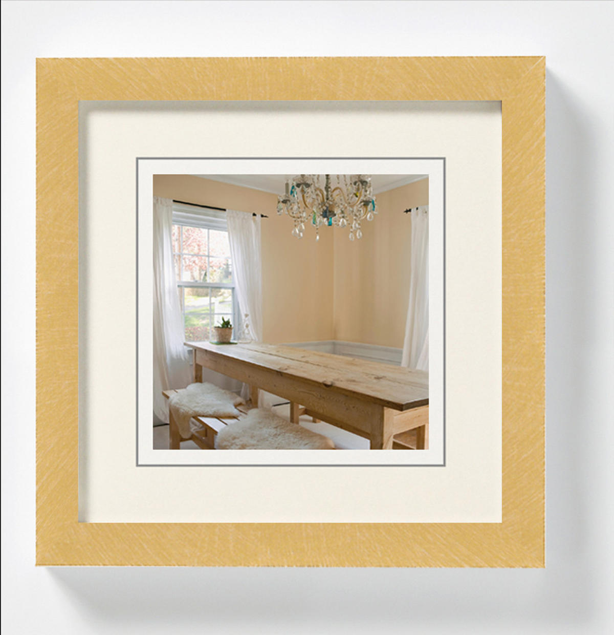 BILDERRAHMEN Peppers Holzrahmen 13x13 Gold - Goldfarben, Holzwerkstoff (15.5/15.5/1.5cm) - walther design