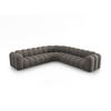 ECKSOFA symmetrisch modular Lupine aus Chenille-Stoff grau 5 Sitzplätze - Grau, Textil (309/309cm) - Micadoni