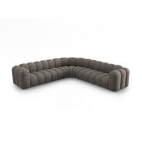 ECKSOFA symmetrisch modular Lupine aus Chenille-Stoff grau 5 Sitzplätze - Grau, Textil (309/309cm) - Micadoni
