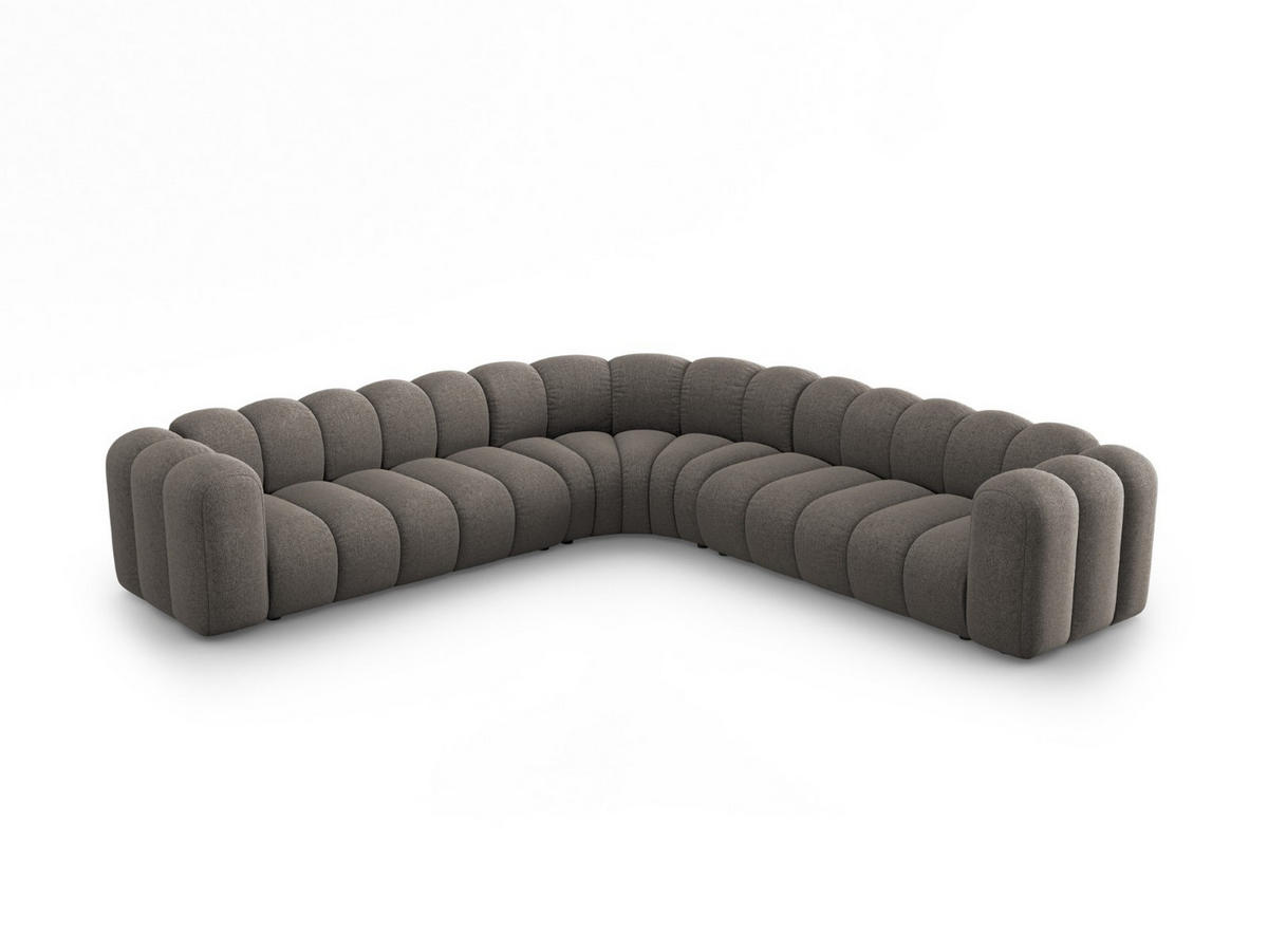 ECKSOFA symmetrisch modular Lupine aus Chenille-Stoff grau 5 Sitzplätze - Grau, Textil (309/309cm) - Micadoni
