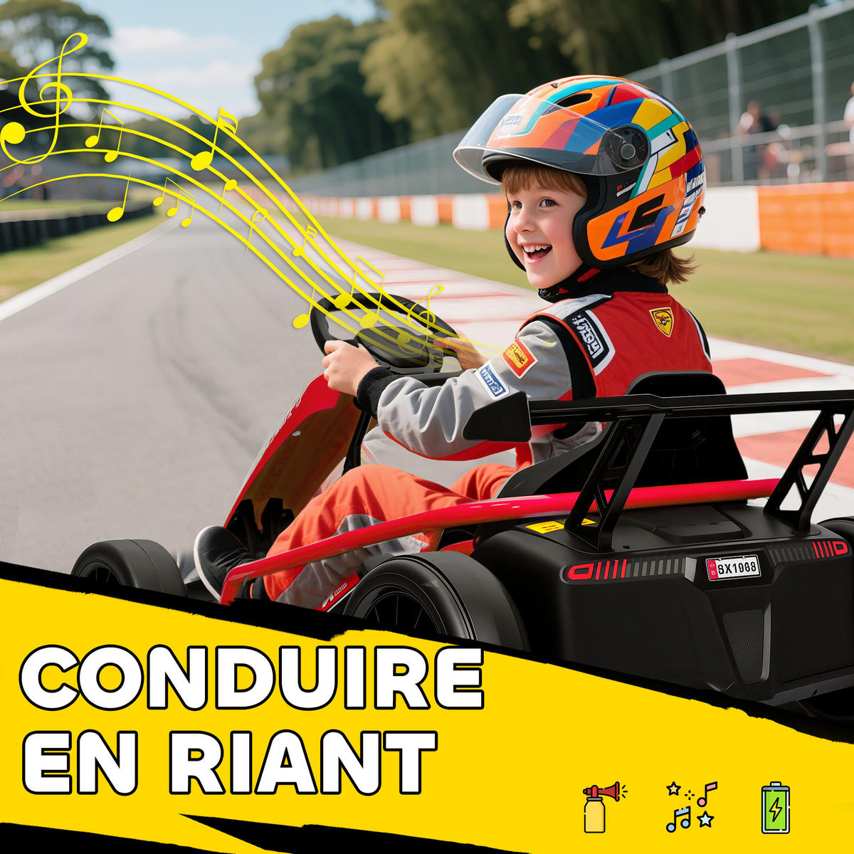 GO-KART DE-13130 Drift-Modus Rot - Rot, Kunststoff (119/77/54cm) - ComfortXL