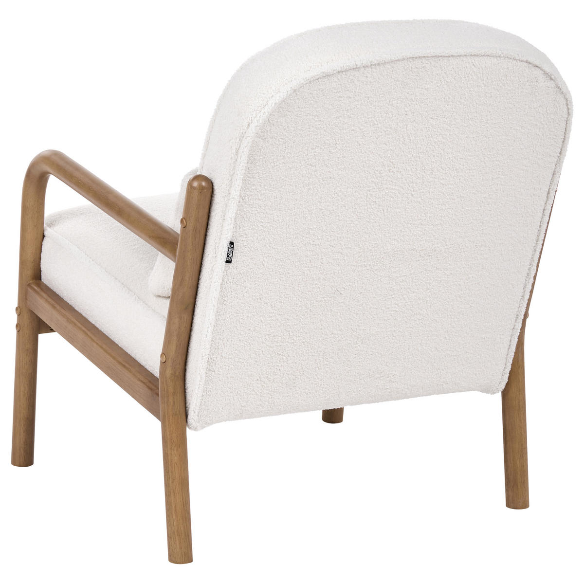 SESSEL Bouclé Cremeweiß Selde - Hellbraun/Weiß, Textil (67/82/82cm) - Beliani