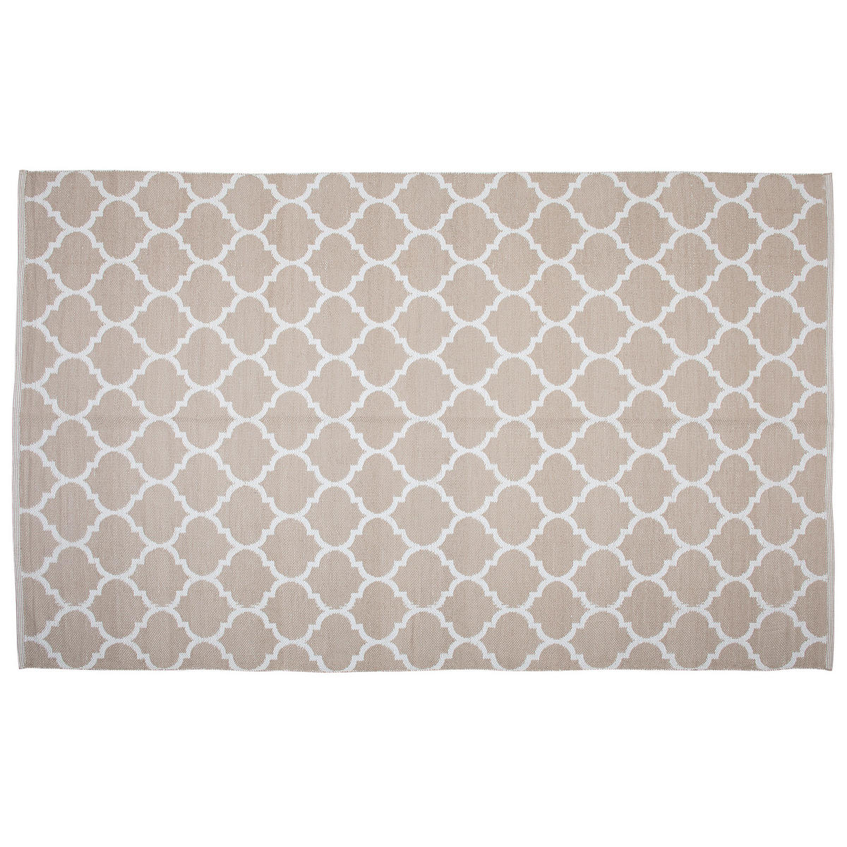 KURZFLOR-OUTDOOR-TEPPICH Aksu 230/160 cm - Weiß, Kunststoff (160/230cm) - Beliani